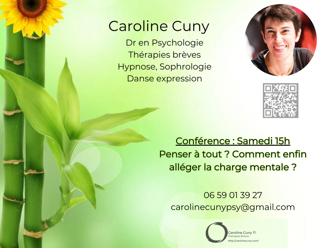 Conférence de Caroline le samedi 15h sur la charge mentale
