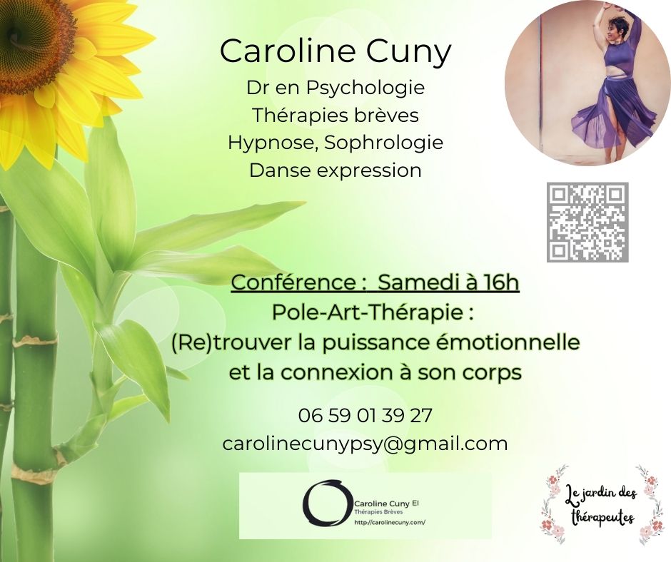 Salon du bien être Caroline Cuny hypnose sophrologie pole art thérapie
