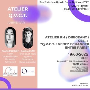 Semaine QVCT Atelier n°5 Santé Mentale Grande Cause Nationale 2025 RH DRH CSE Manager